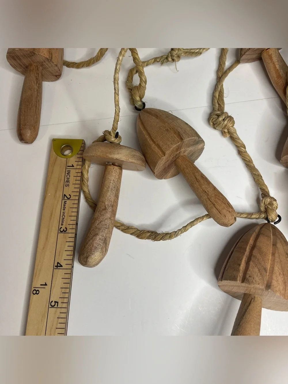 Wooden Mushroom Garland Boho Cottage Core Gnome Life Whimsy Wood Lot Of 2